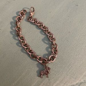 Silver link Tiffany & co bracelet with lion charm